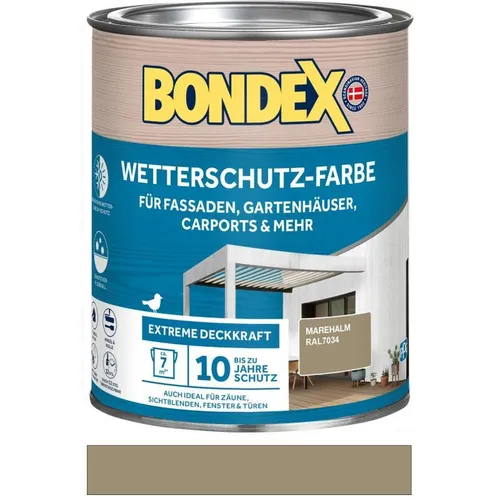 BONDEX Wetterschutz-Farbe marehalm RAL(7034) 0,75 L - Witterungs-/UV-Beständig