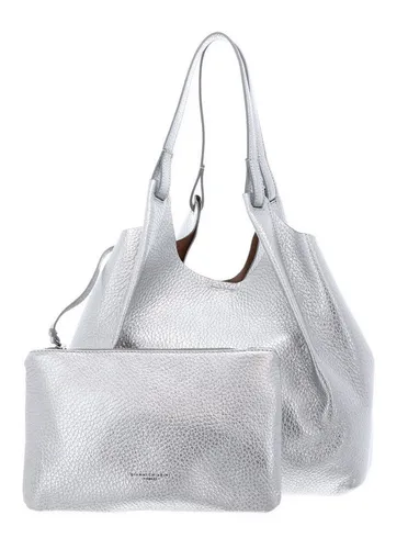 Gianni Chiarini Dua L Beuteltasche - Damen | Silber 9720-RNGDBL-14369 - Elegante Gianni Chiarini Dua L Beuteltasche aus hochwertigem genarbtem Rindsleder in Silber. Ideal für stilbewusste Frauen, die ein praktisches und schickes Accessoire suchen.