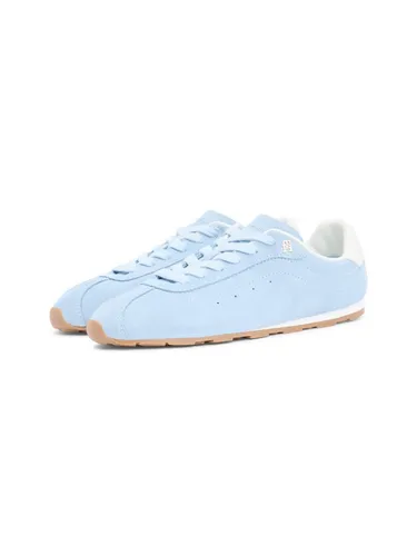 Tommy Hilfiger TH BELLA LOW RUNNER SUEDE Sneaker Halbschuh, Schnürer, Freizeitschuh mit kontrastfarbenem Fersenbesatz