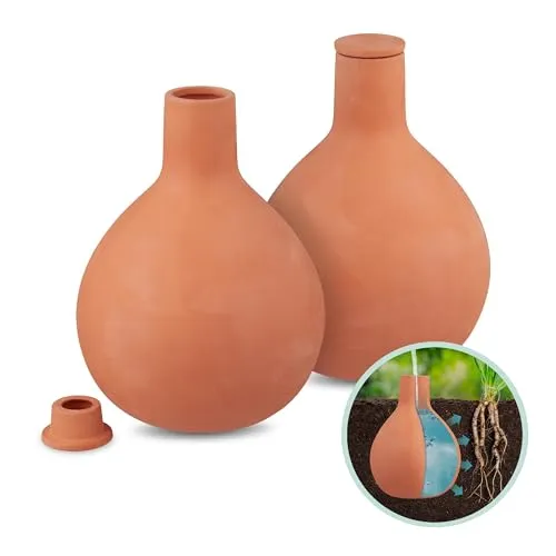 Relaxdays Ollas, 2er Set, 1,5 l - Bewässerungskugeln für Hochbeete & Gewächshäuser - Wurzelnahe Bewässerung mit weniger Wasserverlust und optimalem Wachstum