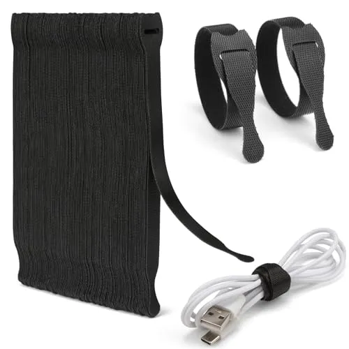 Zivacate 120 Stück Wiederverschließbare Kabelbinder aus Nylon – [200 MM x 12 MM] Klettband Kabelbänder für Kabelmanagement – Ideale Kabel Organizer für Schreibtisch Ladekabel, PC-Kabel