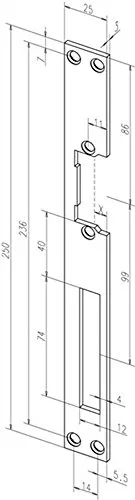 Eff-Eff -2136 Flachschließblech HZ, 25 x 250 x 3 mm, 02135-01, Edelstahl, Matt