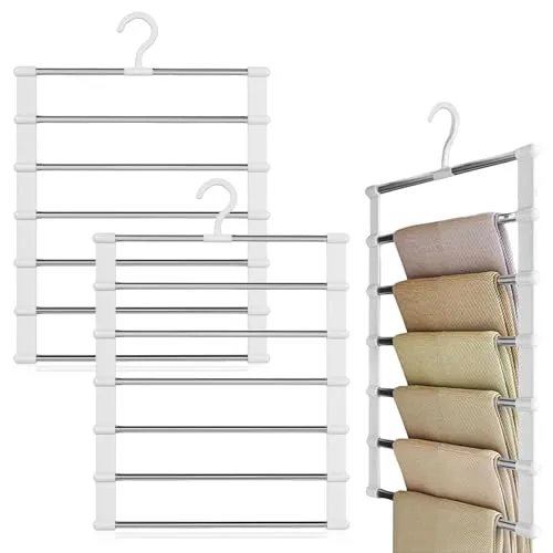 Stück Hosenbügel, Hosenbügel Platzsparend Faltbarer Kleiderbügel Mehrfach Kleiderbügel, Hosenhalter, Kleiderschrank Organizer für Aufhängen Von Hosen, Handtücher, Schals, Jeans, Krawatten 2