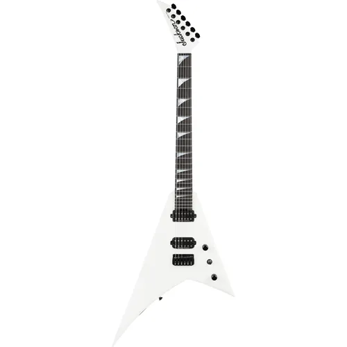 Jackson American SRS RR24 HT SW - V-Style E-Gitarre - E-Gitarre mit durchgehendem Hals und hochwertigem Ebenholz-Griffbrett; ausgestattet mit Seymour Duncan Tonabnehmern für kraftvollen Sound; ideal für Rock und Metal.