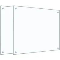 vidaXL Küchenrückwände 2 Stk. Transparent 70x60 cm Hartglas - Küchenarmaturen, stoßfestes und temperaturbeständiges Hartglas, idealer Spritzschutz für Ihre Kücheneinrichtung, einfach zu reinigen und leicht zu montieren.