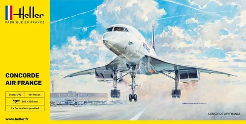 Heller 80469 - 1:72 Concorde AF Bausatz - Flugzeug-Bausatz der legendären Concorde, ideal für Modellbau-Enthusiasten und Sammler, detailgetreu und einfach zu montieren.