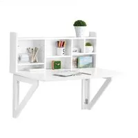 SoBuy Klapptisch FWT07 - Wandklapptisch in Weiß - Tisch für Wandmontage, platzsparend und ideal für kleine Räume; einfache Selbstmontage und modernes Design.