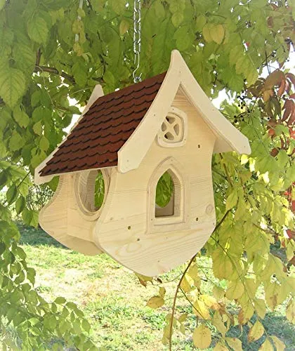 Manufaktur Martinshof Vogelhaus Liselle rot H: 40,00 cm, B: 33,00 cm T: 28,00 cm Futterhaus, Futterplatz