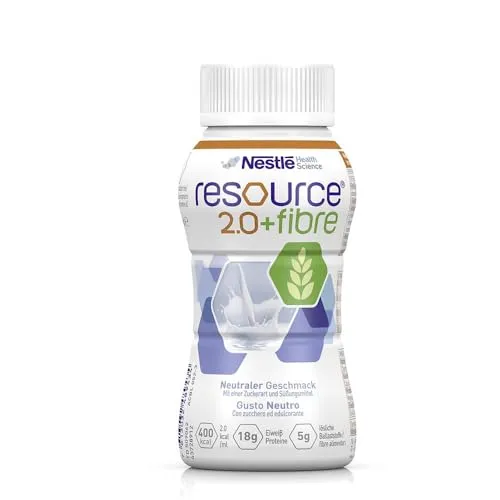 Nestle Trinknahrung Resource 2.0 Fibre - Multivitaminpräparate & Mineralien, hochkalorische Trinknahrung mit 400 kcal pro Portion, ballaststoffreich und glutenfrei, ideal zur ausschließlichen Ernährung.