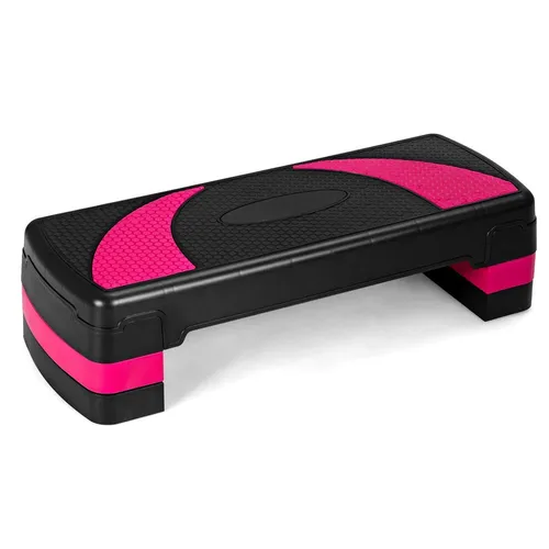 COSTWAY Aerobic Stepper - Höhenverstellbar und Belastbar bis 250kg - Fitness-Kleingeräte mit Anti-Rutsch-Oberfläche für sicheren Halt und drei Höhenstufen zur Anpassung des Trainingsschwierigkeitsgrads.