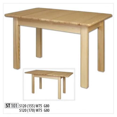 Esstisch aus Massivholz 120/170x80 cm – Ausziehbarer Tisch für das Esszimmer - Moderner Esstisch aus hochwertigem Holz, vielseitig einsetzbar mit ausziehbarer Platte für bis zu 8 Personen. Ideal für gesellige Runden im Esszimmer.