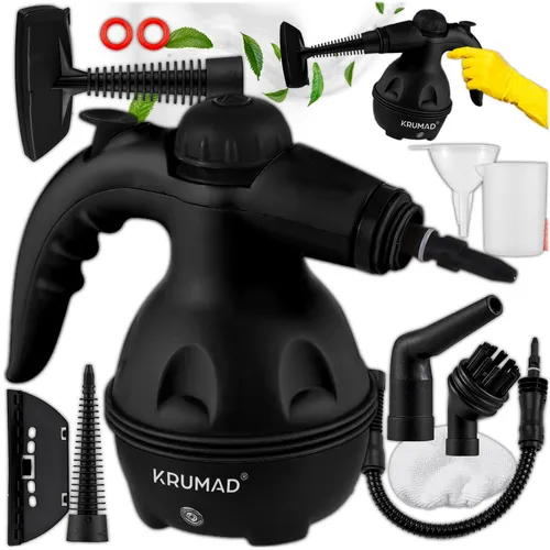 KRUMAD Dampfreiniger Handgerät 1000W mit 9 Aufsätzen Chemiefrei für Haushalt