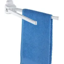 WENKO Handtuchhalter Pure 2-armig, weiß - Elektrische Türöffner: Praktischer Handtuchhalter mit 2 beweglichen Armen, aus stabilem Kunststoff für einfache Hygiene und schnellen Zugriff auf Handtücher.