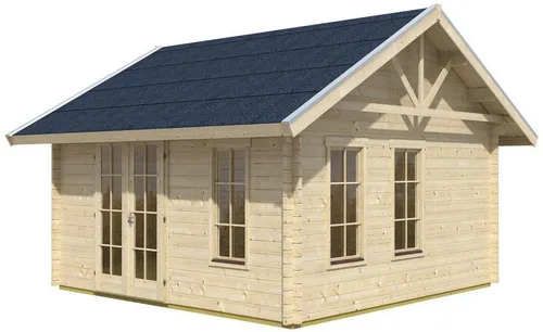 Blockbohlenhaus SKAN HOLZ Toronto 1 - Dämmbares Gartenhaus mit Fußboden - Gartenhaus mit Satteldach und hochwertiger Holzverarbeitung, ideal für den ganzjährigen Einsatz im Garten.