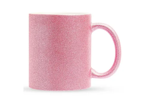 22Feels Tasse 10x Sublimation Rohling Glitzer Keramik 325ml (11oz) Farbig PINK, 10-tlg.