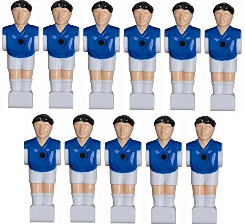 1a-sports 11 Kickerfiguren für 16 mm Stangen inkl. Schrauben + Muttern Komplett Set (Blau-Weiß) von Charlsten