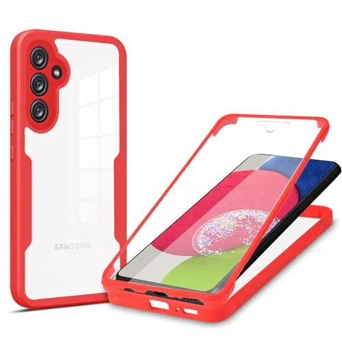 betterfon 360 Grad Hülle Kompatibel mit Samsung Galaxy A54 5G | Handyhülle mit eingebautem Displayschutz für Galaxy A54 5G | Rot