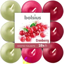 Bolsius Duftteelichter in drei Farben Cranberry 18 Stück