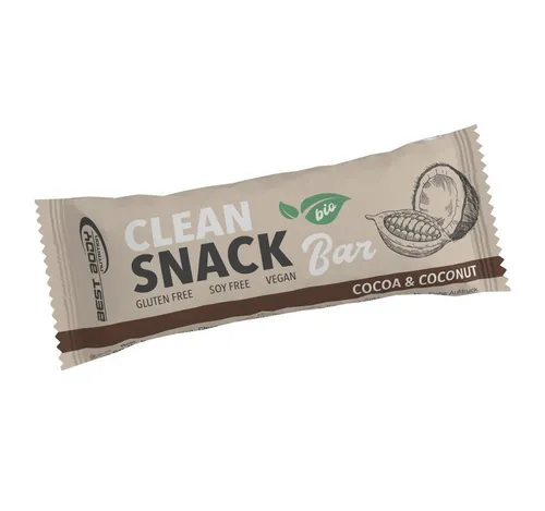 Best Body Nutrition Clean Snack Bar Cocoa & Coconut - Energieriegel, 20 x 50 g, voller Geschmack und ideal für den gesunden Snack zwischendurch, ohne künstliche Zusätze.