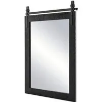 Costway Rechteckiger Wandspiegel mit Holzrahmen Schwarz - Eleganter Wandspiegel im rustikalen Stil, 76,5 x 56 cm, mit explosionsgeschützter Schutzschicht für hohe Sicherheit. Ideal für Wohnzimmer, Schlafzimmer oder Eingangsbereich.