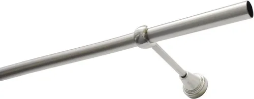 Gardinia Gardinenstangen Set Ally 1-Lauf Ø 19 mm - Einzelfensterstangen, stilvolles Set aus robustem Metall in edelstahl-optik, inklusive Trägern und Befestigungsmaterial für einfache Montage und wohnliche Atmosphäre.