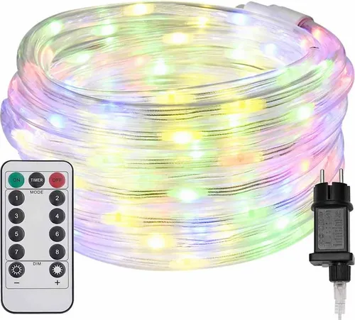 vidaXL Lichtseil mit 1200 LEDs Mehrfarbig 50 m PVC, Wohnzimmer, Coole Ideen für Deko-Seillichter, Flexible LED-Leuchten, drinnen und draußen, mit Fernbedienung