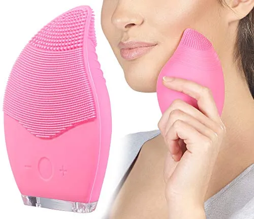 Sichler Beauty Gesichtsreinigungsbürste: Elektrische 3-Zonen-Gesichtsreinigungs-Bürste aus Silikon, Akku, IPX5 (Massagebürste, Massagebürste elektrisch, Gesichtsmassage)