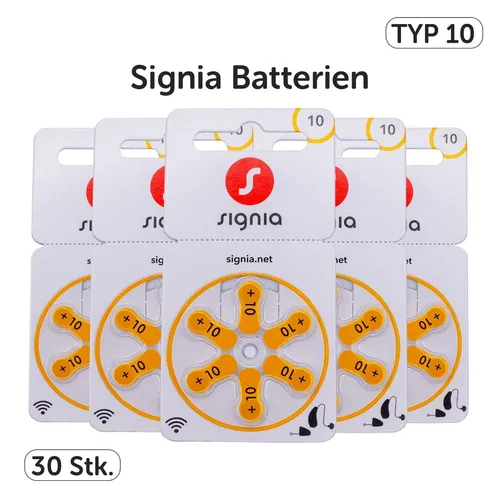 Signia Hörgeräte Batterien 10 gelb von Signia