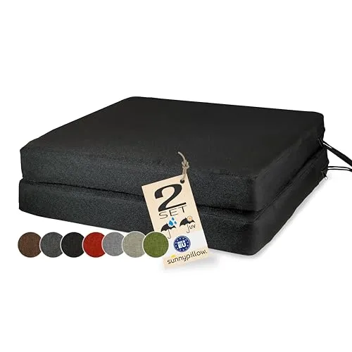 sunnypillow 2er Set Stuhlkissen 40 x 40 cm in schwarz von sunnypillow
