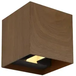Veronika Außenleuchte Aluminium Druckguss Holzoptik Dunkel - Lampen mit modernem Design, ausgestattet mit warmweißem 3000K LED-Leuchtmittel für eine angenehme Atmosphäre im Außenbereich.