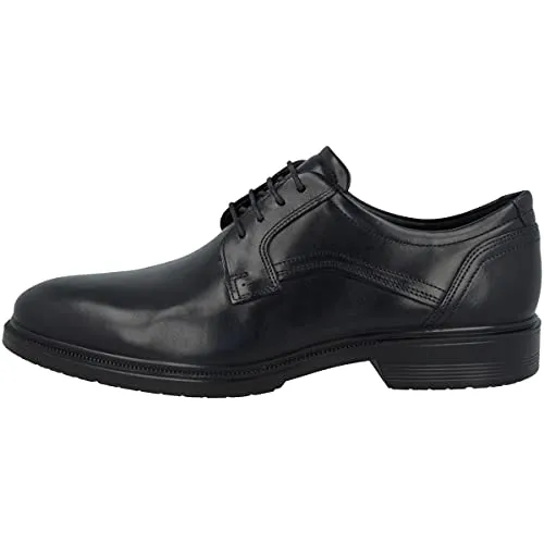 Ecco Herren Lisbon Derbys, Schwarz (Black 1001), 41 EU - Herren-Schnürhalbschuhe mit herausnehmbarer Leder-Einlegesohle für optimales Schuhklima und Komfort – ideal für Büro und Freizeit.
