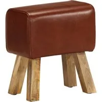 vidaXL Sitzbank im Turnbock-Design aus Echtleder - Sitzbänke mit Vintage-Charme: Diese handgefertigte Bank aus robustem Echtleder und massivem Mangoholz bietet nicht nur Komfort, sondern auch einen stilvollen Akzent in jedem Wohnraum.