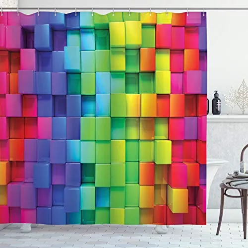 ABAKUHAUS Bunt Duschvorhang Rainbow Color von Abakuhaus