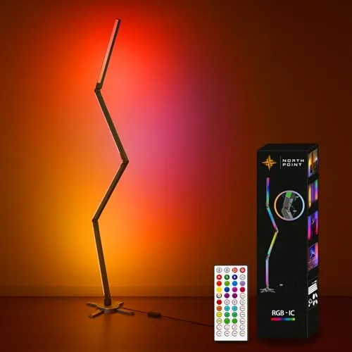 Northpoint RGB LED Stehlampe – Faltbares Design für modernes Ambiente - Standleuchten & Deckenfluter mit RGBIC-Technologie, die dynamisch auf Musik reagiert und sich flexibel anpassen lässt für ein einzigartiges Wohnambiente.