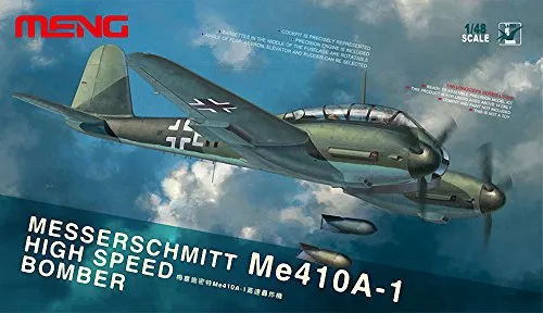 MENG-Model Me 410A-1 MMLS003 - Mehrfarbig - Luftfahrt-Modellbausatz im Maßstab 1:48, ideal für alle Erfahrungsstufen, bietet detailreiche Bauweise und authentisches Design.