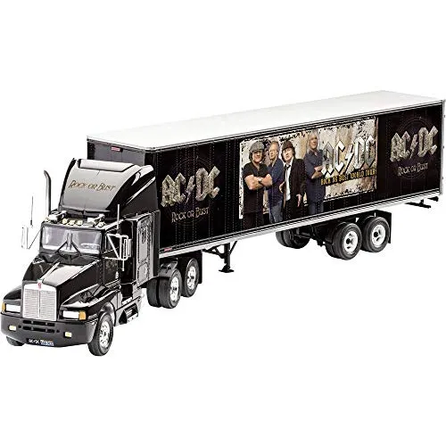 Revell 07453 Fan-Edition, Geschenkset AC/DC Truck Rock or Bust World Tour, LKW-Bausatz 1:32, Länge 55,2 cm Fanartikel, zum Lackieren