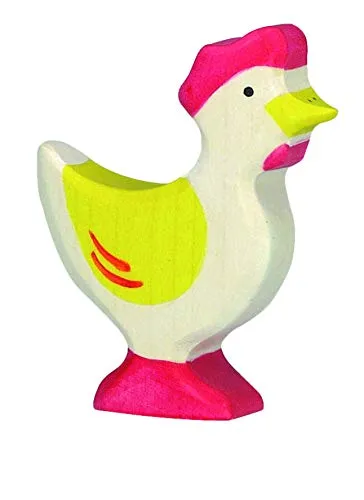 Holztiger Huhn, stehend, gelb, 80018