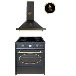 GURARI Induktions-Standherd GCH E 612 BL mit Dunstabzugshaube