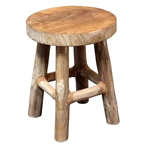 Holzhocker rund braun