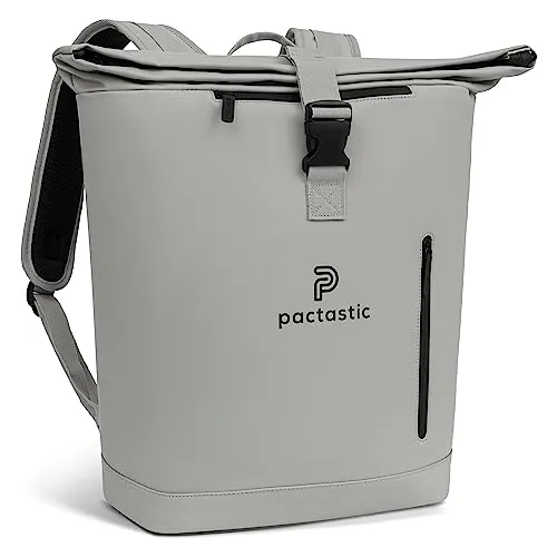 Pactastic Daypack Urban Collection - Veganes Tech-Material grau - Rucksack aus veganem Tech-Material, ergonomisches Rückensystem und Laptopfach für Geräte bis 32 cm. Ideal für den urbanen Alltag.