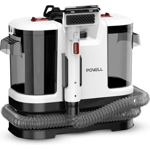 Powell Polsterreiniger Gerät 450 W, Waschsauger für Sofa und Auto, Weiß | Nasssauger und Teppichreiniger mit 1,8 L Tank, 3,5 kg leicht, reinigt Matratze, Autositze, Treppen