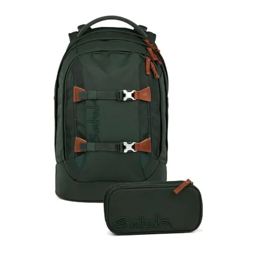 satch pack Nordic Skandi Edition Schulrucksack Set 2tlg. inkl. Schlamperbox - Schulranzen Set mit innovativem 3D Soft-Mesh Rückensystem für optimalen Tragekomfort. Inkl. Schlamperbox und viel Stauraum für alle Schulutensilien.