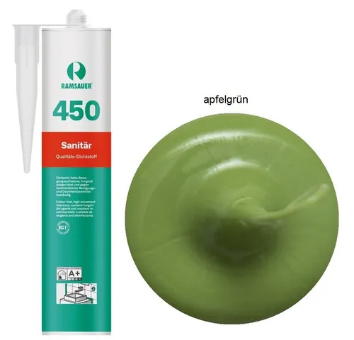 Ramsauer Dichtstoff Ramsauer 450 Sanitär Silicon Fugen Dichtstoff 310ml Kartusche, gebrauchsfertig, chemisch widerstandsfähig, schnellhärtend, UV-beständig