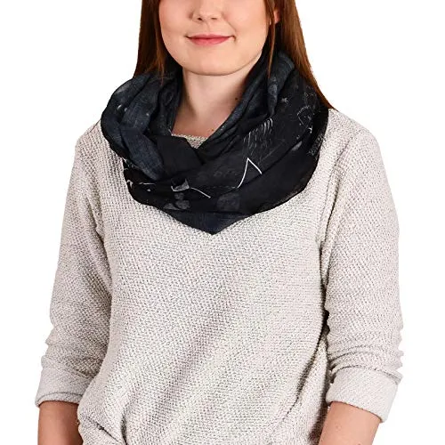 Elbenwald Harry Potter Loop Schal mit Karte des Rumtreibers Motiv Print Ø 80 cm und 90 cm breit schwarz