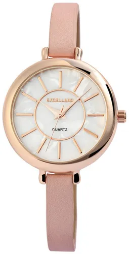 Excellanc Quarzuhr EX0356, Damenuhr Lederimitat