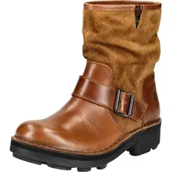 Fly London Stiefelette Leder für Damen - Wanderschuhe aus hochwertigem Leder, ideal für kalte Tage; mit praktischem Reißverschluss und stylishen Blockabsatz für optimalen Komfort und Schutz.