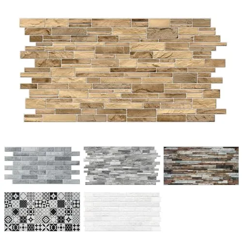 MDEKOR PVC Wandverkleidung 48,5x96 cm | 3D Wandpaneele für Küche, Bad & mehr | Einfach zu kleben & reinigen | Küchenrückwand Platten | Dekorative Panels für Wandgestaltung innen