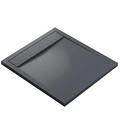 BERNSTEIN Duschtasse 100x90 cm Anthrazit Matt - Duschwanne aus Mineralguss mit flacher Bauhöhe und Gefälle, ideal für moderne Badezimmer und barrierefreies Duschen.