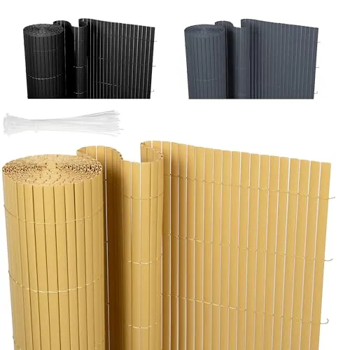 Ribelli® PVC Sichtschutzmatte 80 x 300 cm – Witterungsbeständig und Stylisch - Stilvolle Sichtschutzmatte aus PVC für Garten, Balkon und Terrasse. Wetterfest, UV-beständig und leicht zu reinigen. Ideal zur Gestaltung und als langlebige Alternative zu traditionellen Matten.