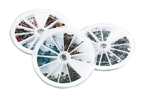 Pebaro 0259-9 1.440 Strasssteine zum Verzieren von Stoff, Leder, Papier, Glas und anderen Materialien, 4 verschiedenen Größen und 7 Farben, für Hotfix Applikator Glitzersteine, Designen mit Strass